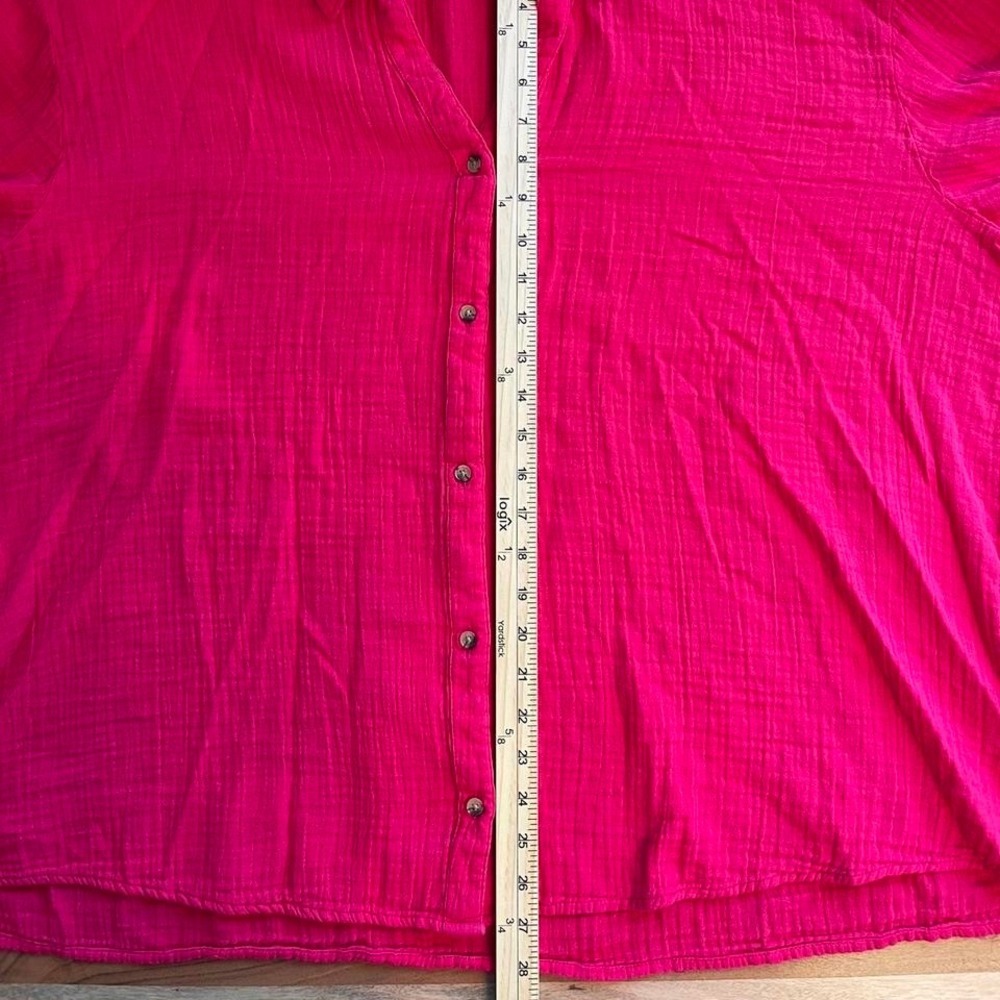 Red Old Navy 100% cotton button down shirt Size 2XL - Picture 6 of 7